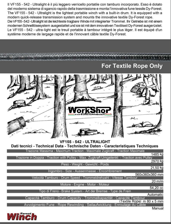 Verricello Forestale VF 155-542  Docma ULTRALIGHT