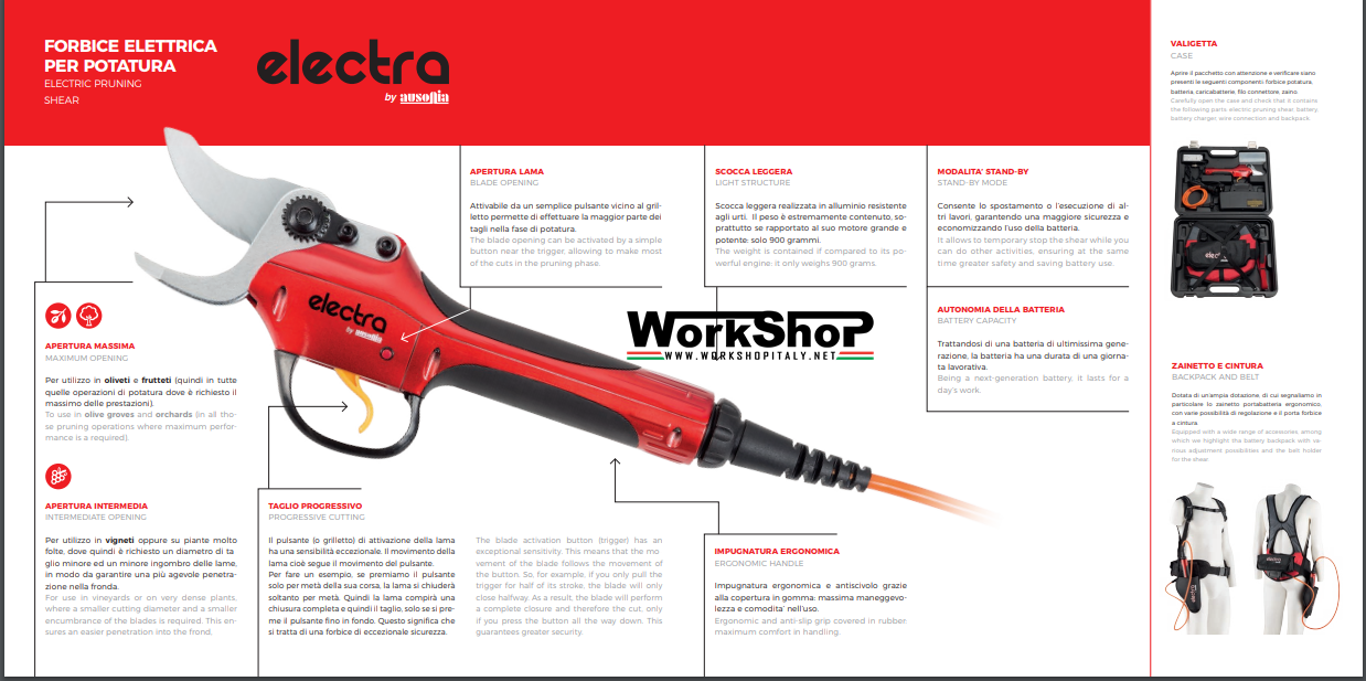 Forbice elettrica Electra Ausonia per potatura