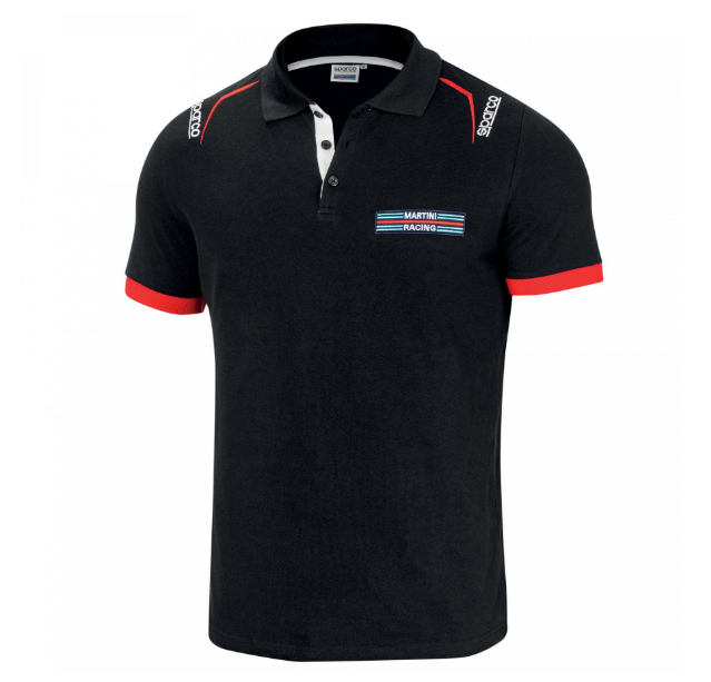 Polo EMBROIDERIES  Sparco Martini Racing nero