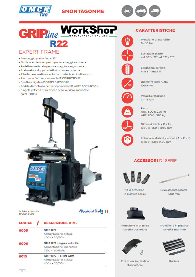 Smontagomme Expert Frame OMCN R22
