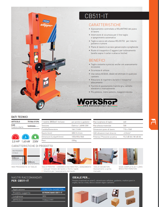 Sega a nastro per edilizia Norton Clipper CB511-IT