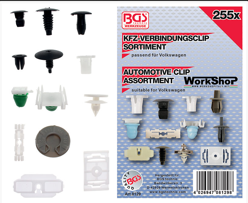 Set 255 clip per automotive Bgs Fermec BGS8129