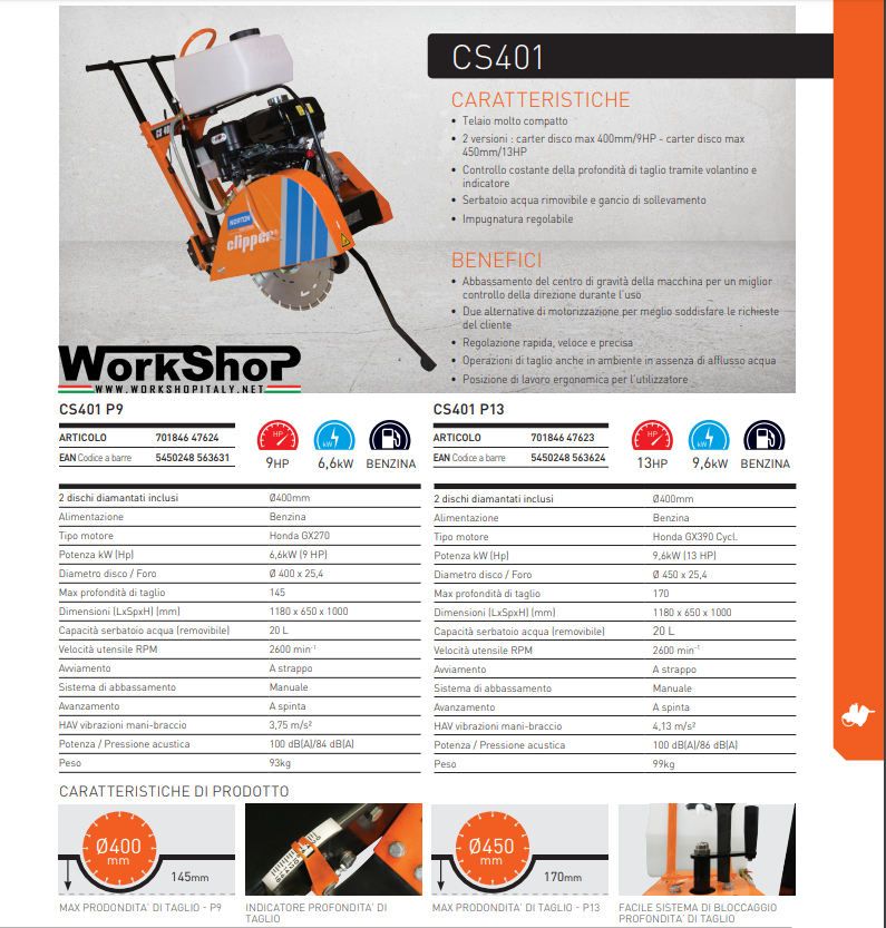 Sega da pavimento Norton Clipper motore Honda CS401