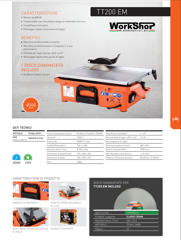 Tagliapiastrelle Norton Clipper TT200 EM