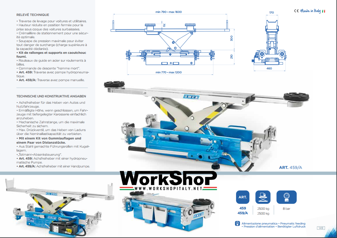 Traverse di sollevamento OMCN 459 2500KG.