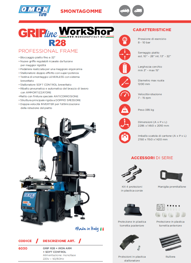 Smontagomme Professional Frame OMCN Gripline R28