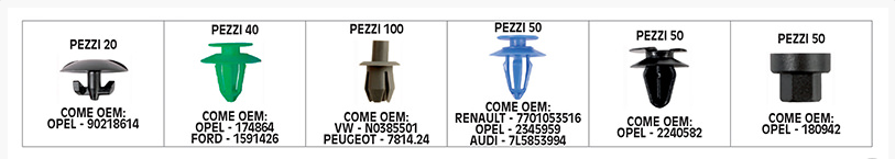 Set 300 clip automotive Bgs Fermec BGS9049 Opel Ford Vw Peugeot Renault Audi