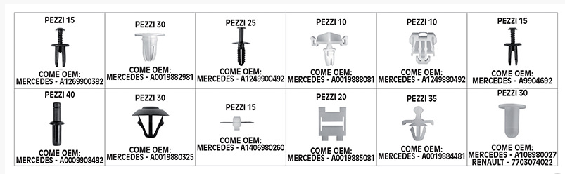 Set 270 clip automotive Bgs Fermec BGS9043 Mercedes Renault