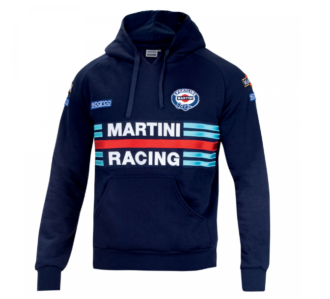 Felpa con cappuccio Hoodie Sparco Martini Racing Blu