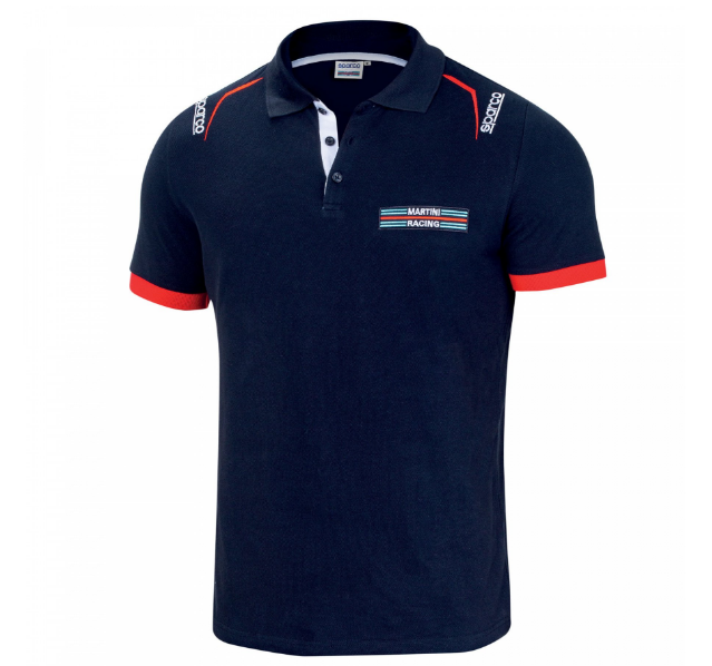 Polo EMBROIDERIES  Sparco Martini Racing blu