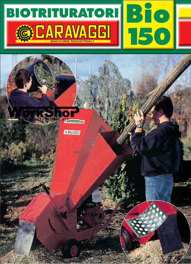 Biotrituratore Caravaggi BIO 150  motore Honda Elettrico motocoltivatore