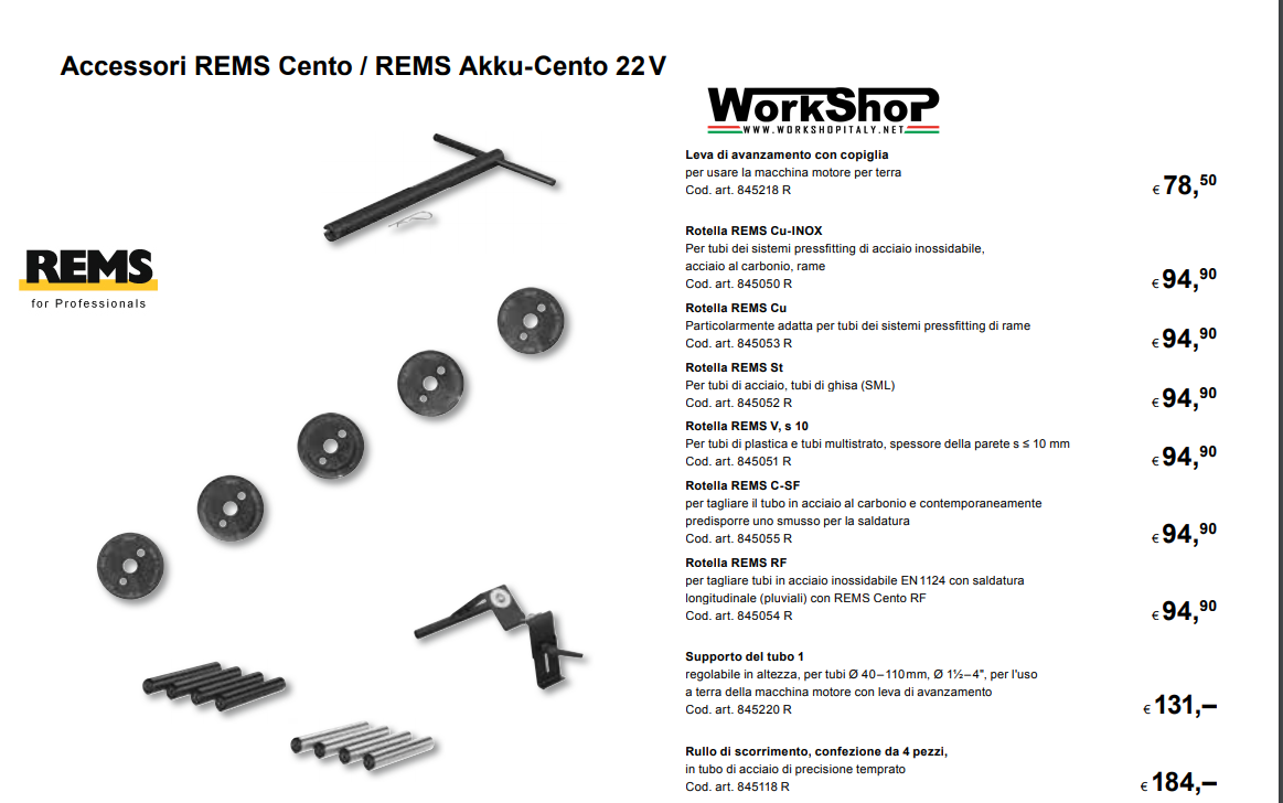 Accessori REMS CENTO / REMS AKKU-CENTO 22 V