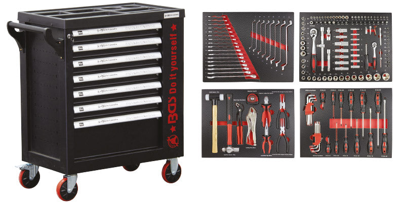 CARRELLO PORTAUT.7 CASSETTI NERO,172 UTENSILI FM8506