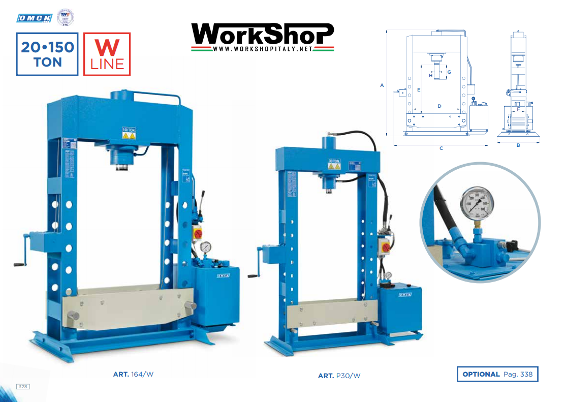 Presse elettroidrauliche W LINE OMCN da 20 a 150 Ton.