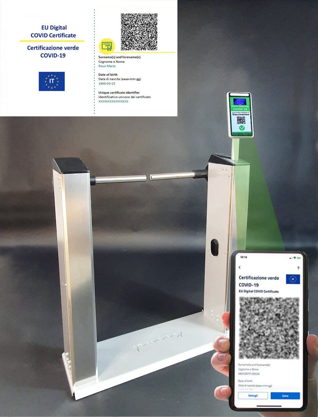 Barriera automatica con lettura Green Pass Ducati Home