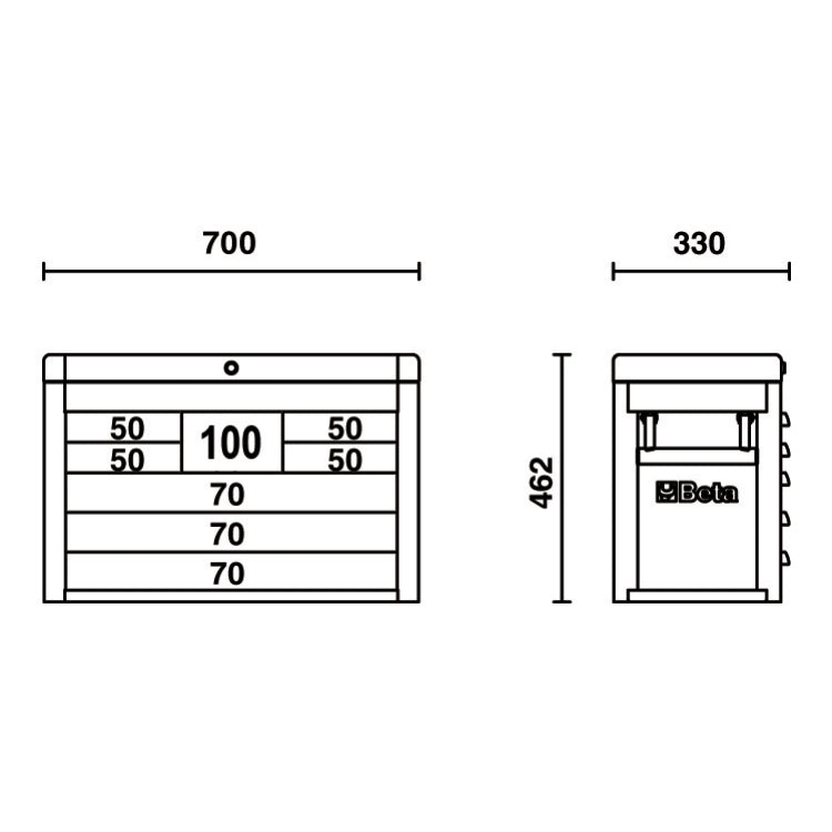 Cassettiera portatile 8 cassetti Beta RSC23C