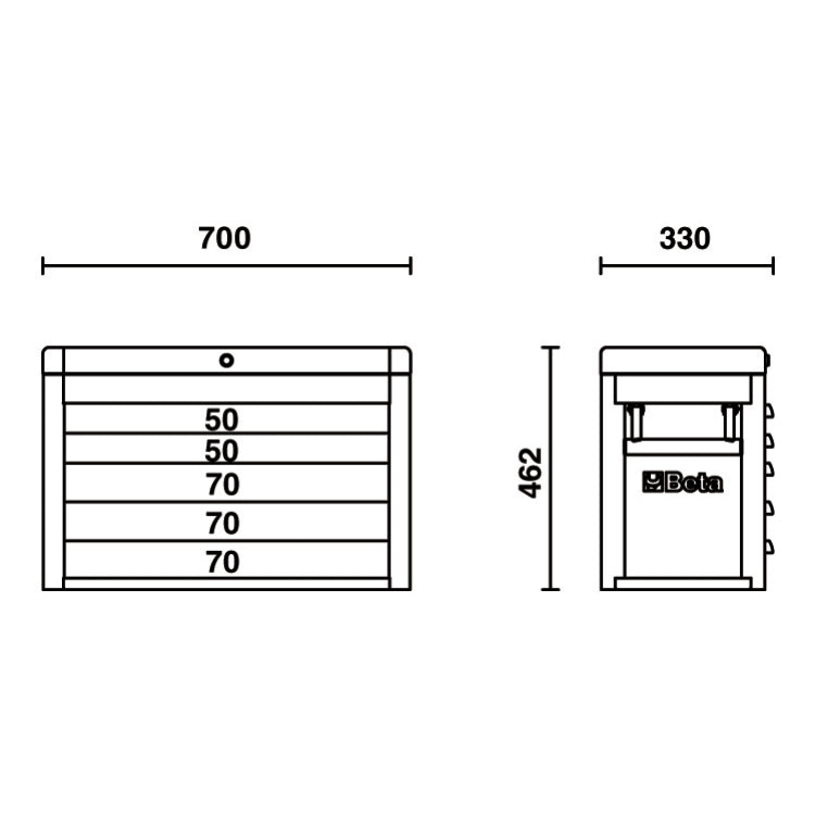 Cassettiera portatile 5 cassetti Beta RSC23