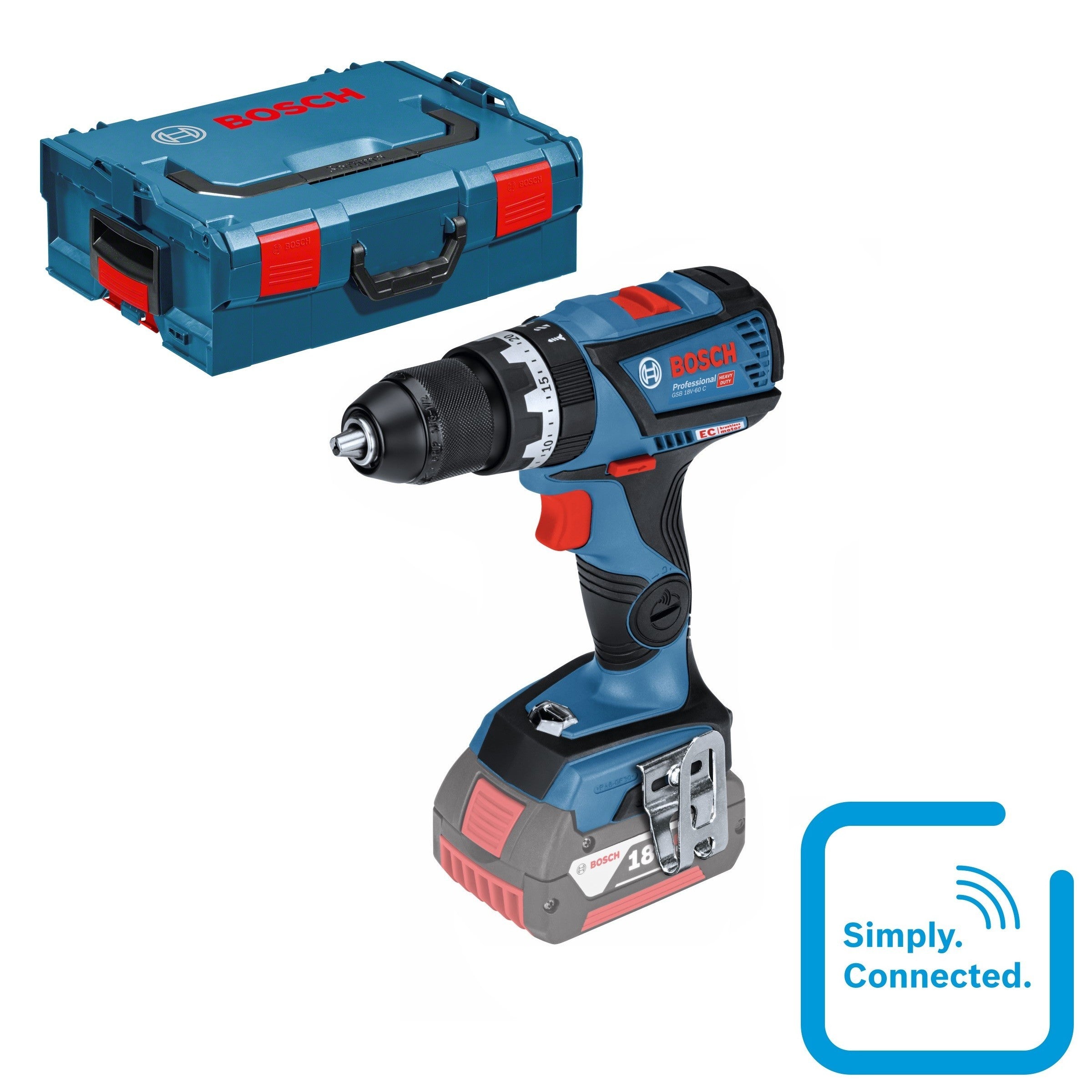 Trapano battente GSB 18V-60 C avvitatore Bosch senza batterie e caricabatterie