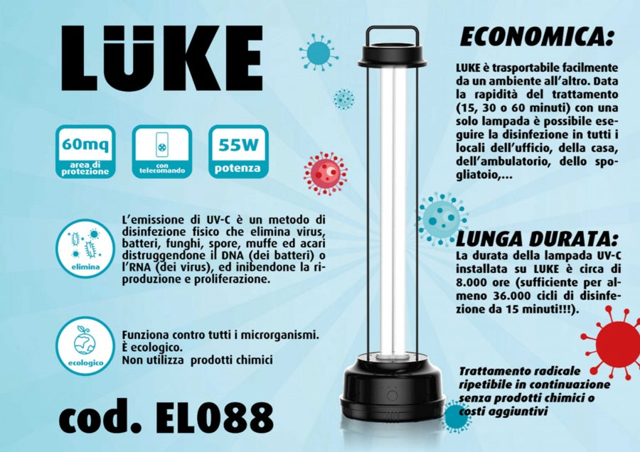 CFG Luke Lampada UV-C germicida per la disinfezione di aria e ambiente