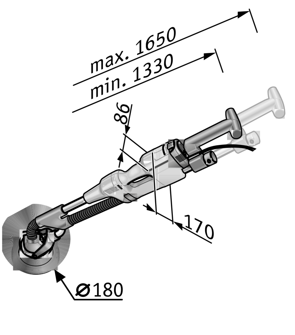 Levigatrice risanamento pareti e soffitti Flex WST 1000 FV, Kit Thermo-Whirljet