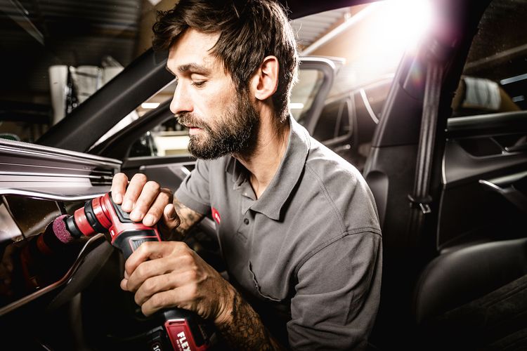 Lucidatrice a batteria 10,8 V rotativa, rotorbitale Flex PXE 80 10.8-EC/2.5 P-Set