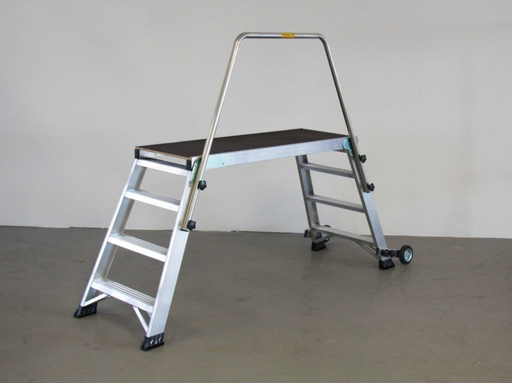 Scaletta doppia 2 salite piattaforma allungata Svelt SALISCENDI + Parapetto