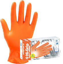 Guanti da lavoro nitrile HI-GRIP orange conf. 50pz.