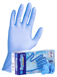 Guanti da lavoro ICO nitrile "syntho" colore azzurro senza polvere conf.100pz.