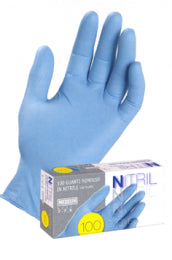 Guanti da lavoro nitrile "nitril" colore azzurro senza polvere