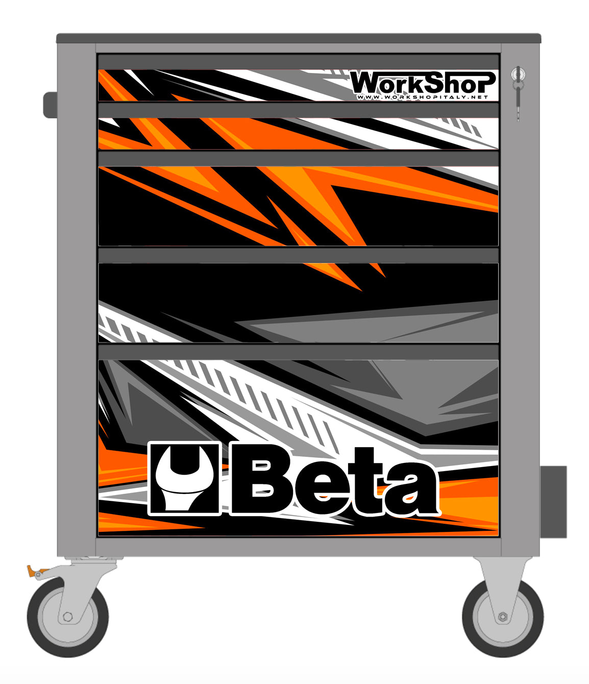 Cover magnetica Racing Collection ORANGE per carrello Beta C24S