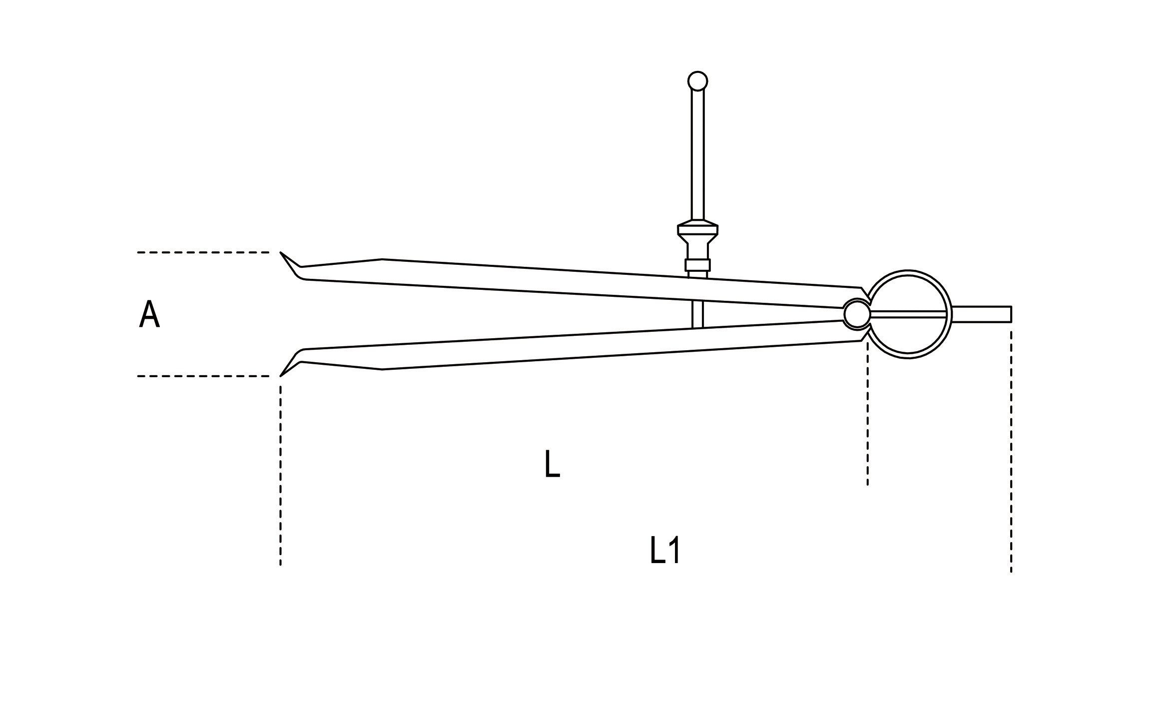 Compasso di precisione per interni punte in acciaio temprato Beta 1680A