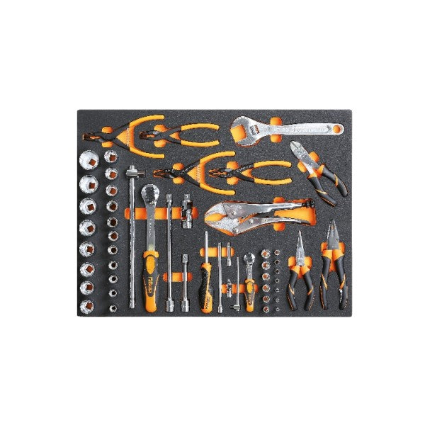 Modulo termoformato morbido bussole da 1/4", 1/2" e pinze Beta MB37