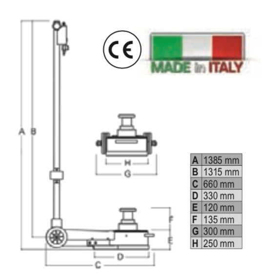 Sollevatore oleopneumatico 60-30-15T Beta 3067/60-15T