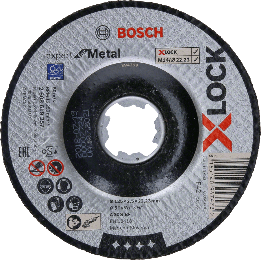 Dischi da taglio metallo 115mm -125mm Bosch X-Lock spessore 2,5mm