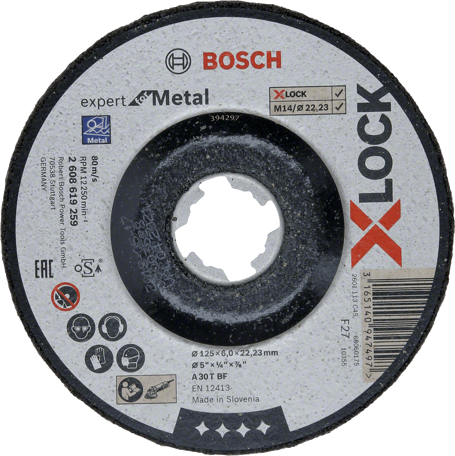Dischi da mola metallo 115mm -125mm Bosch X-Lock spessore 6mm