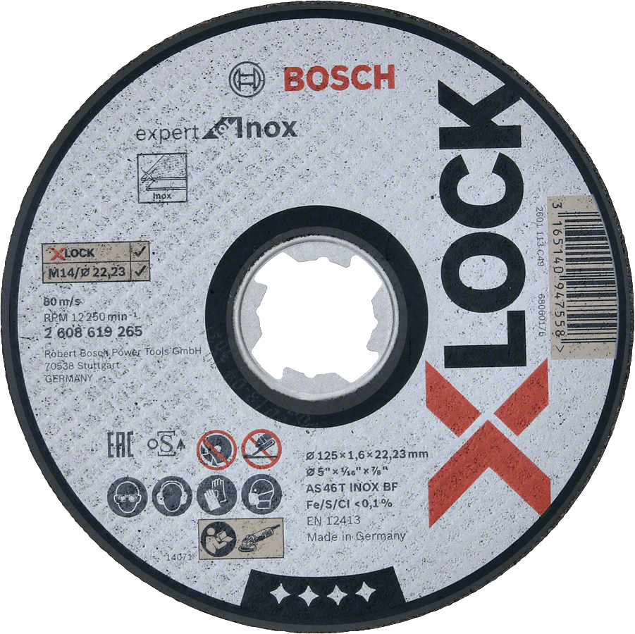 Dischi da taglio inox metallo 115mm -125mm Bosch X-Lock spessore 1,6mm