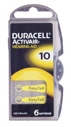 Pile Duracell Activair DA10 per apparecchi acustici 6pz.