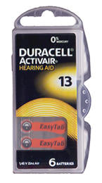 Pile Duracell Activair DA13 per apparecchi acustici 6pz.