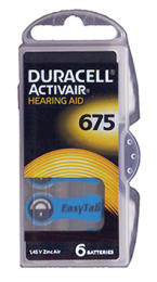 Pile Duracell Activair DA675 per apparecchi acustici 6pz.