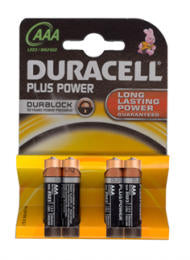 Pile alcaline Duracell plus power "duralock" mini stilo AAA