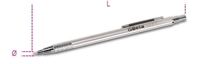 Punta per tracciare a penna in acciaio temprato cromato Beta 1688PC