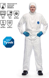 Tuta polipropilene "tyvek classic xpert" categoria III EN 14126 livello protezione tipo 5-6
