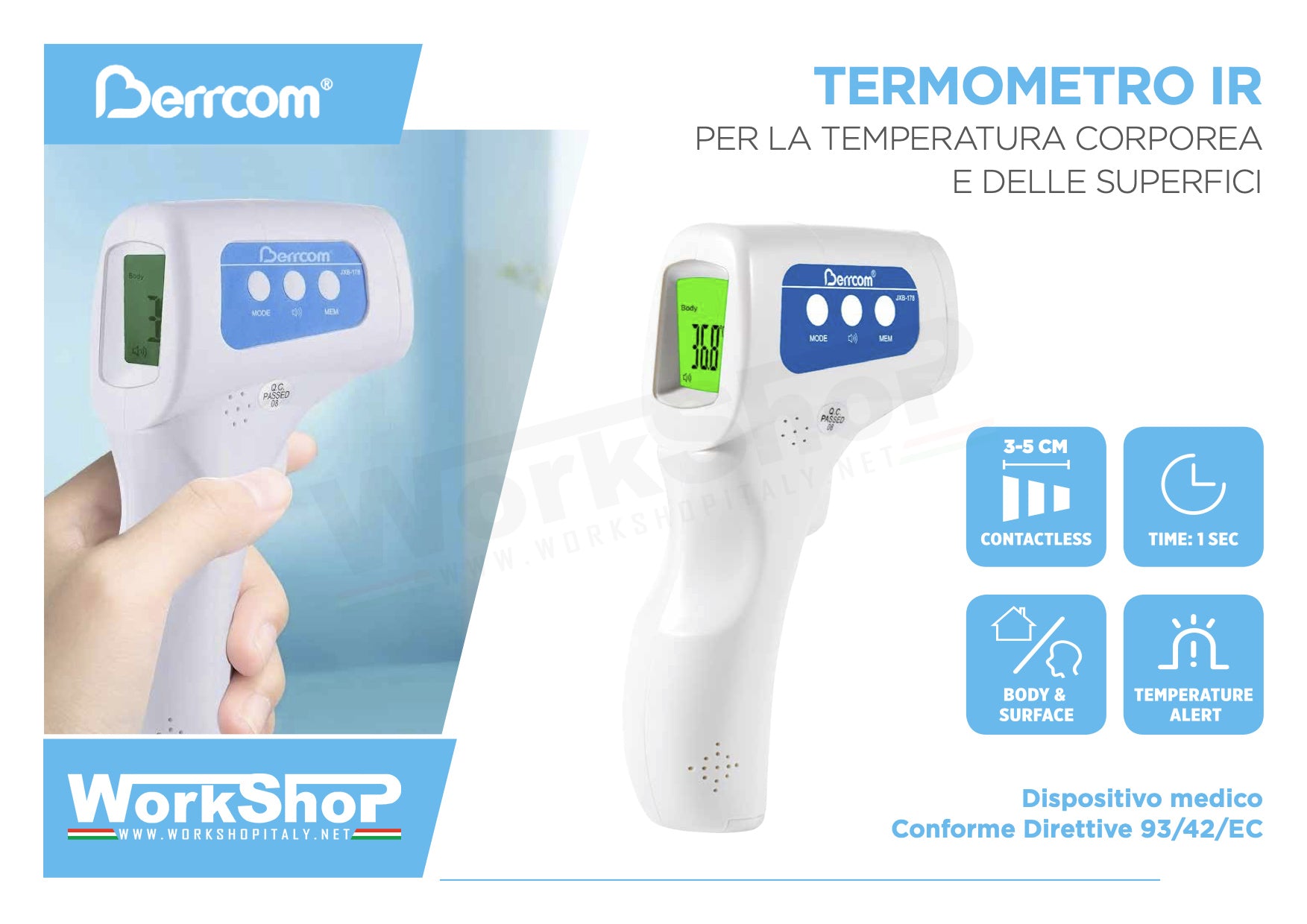 Termometro IR temperatura corporea Berrcom