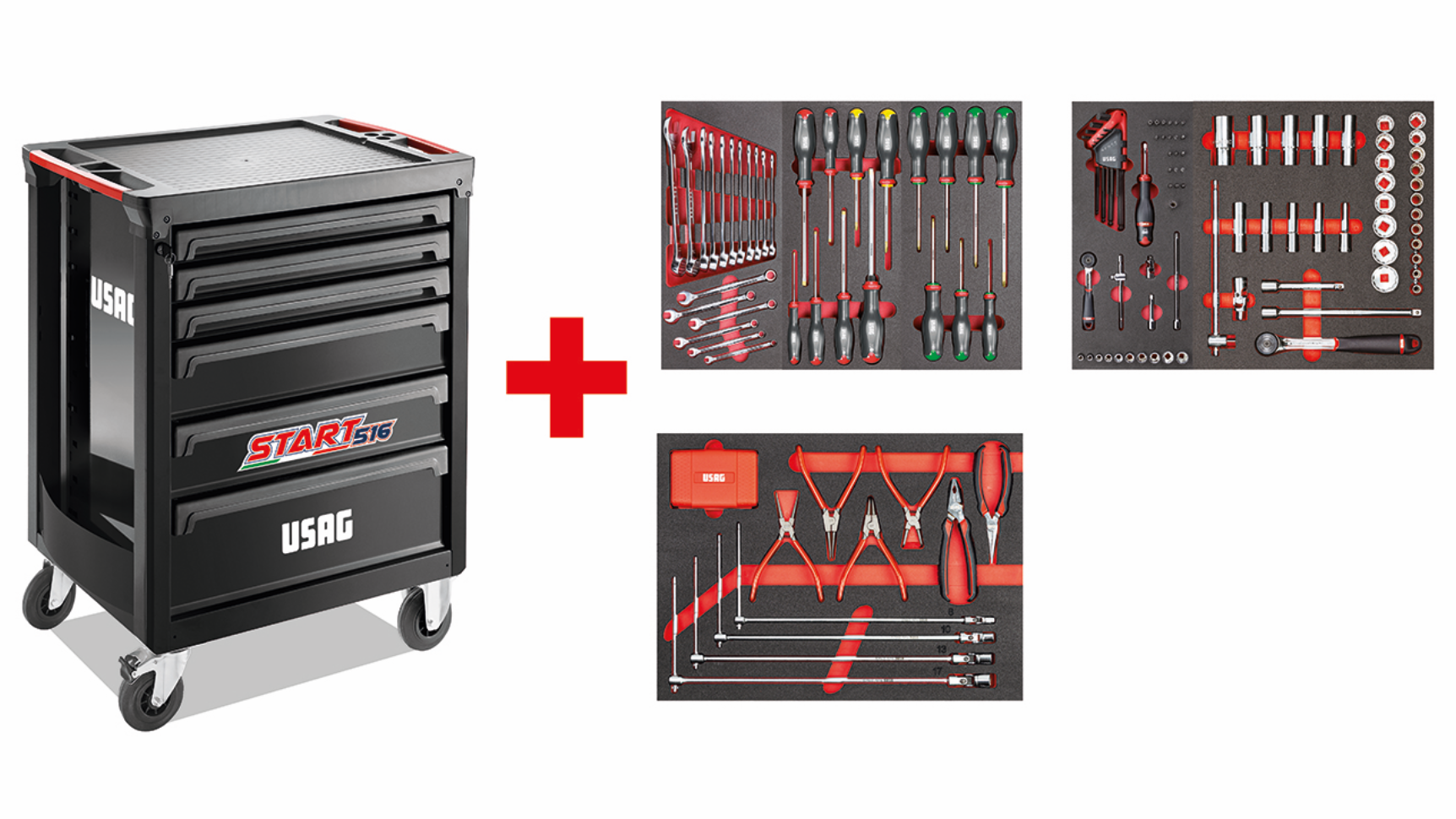 Carrello Usag 516 START con assortimento AUTORIPARAZIONE 495MAA 155pz